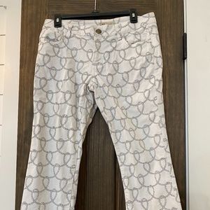 CAbi Nautical Rope Print Cropped Jeans - Size 6 - style 761